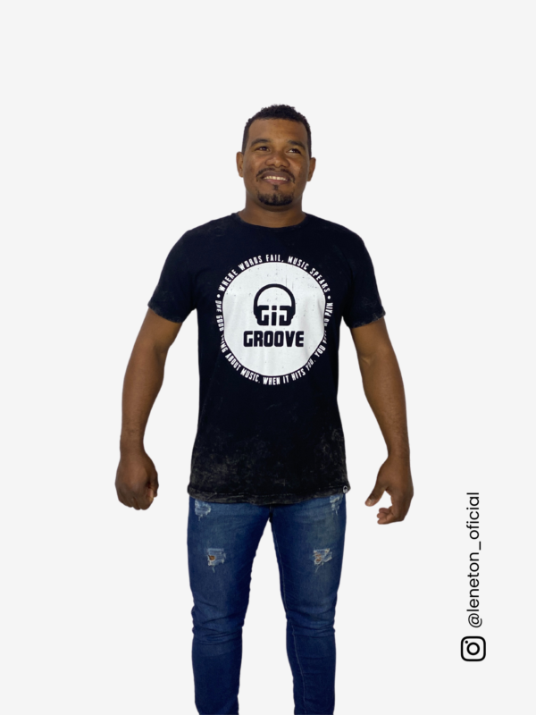 Camiseta Círculo GIG Preta Reativo GIG Groove