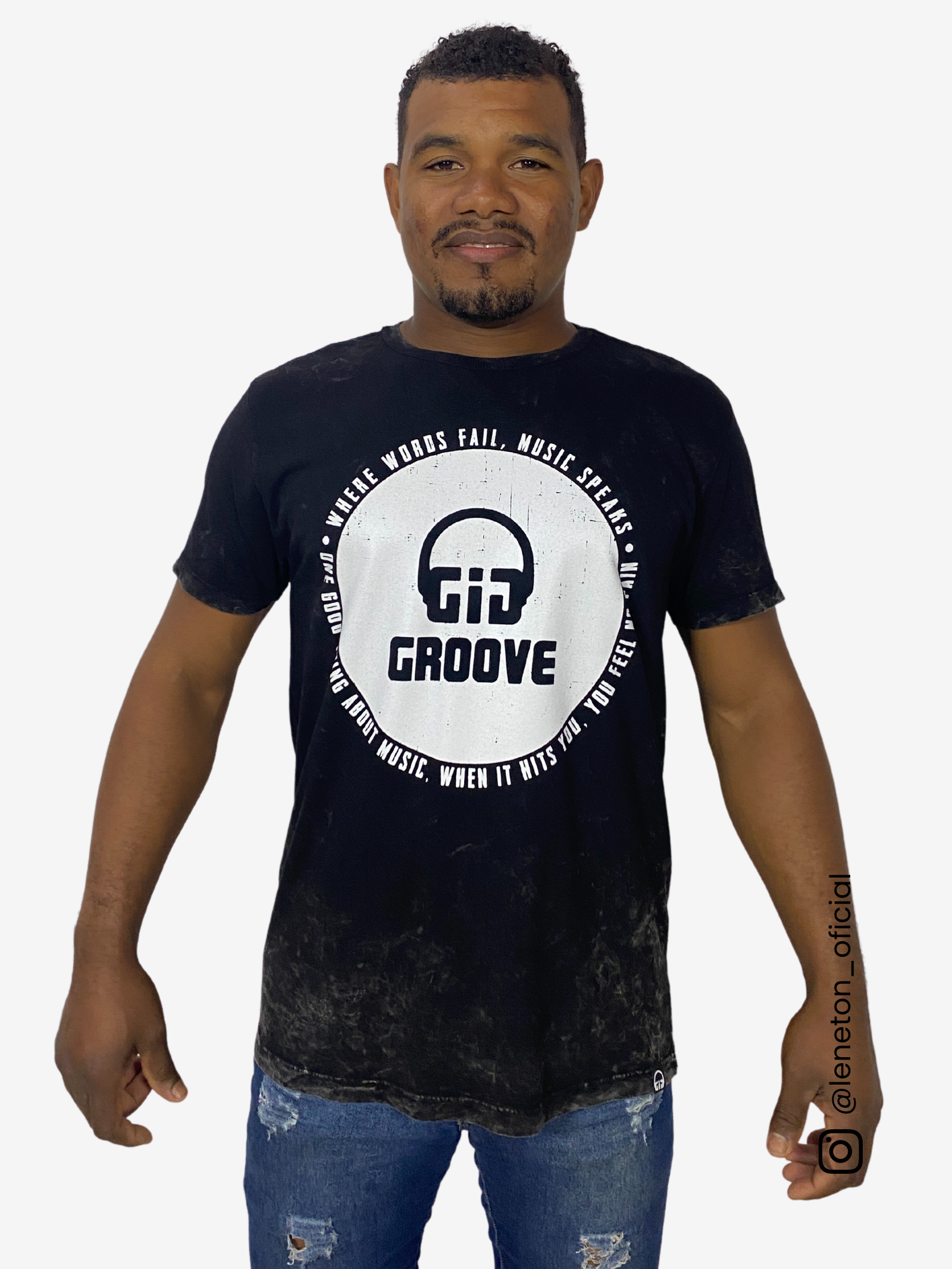 Camiseta Círculo GIG Preta Reativo GIG Groove