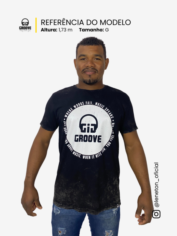 Camiseta Círculo GIG Preta Reativo GIG Groove